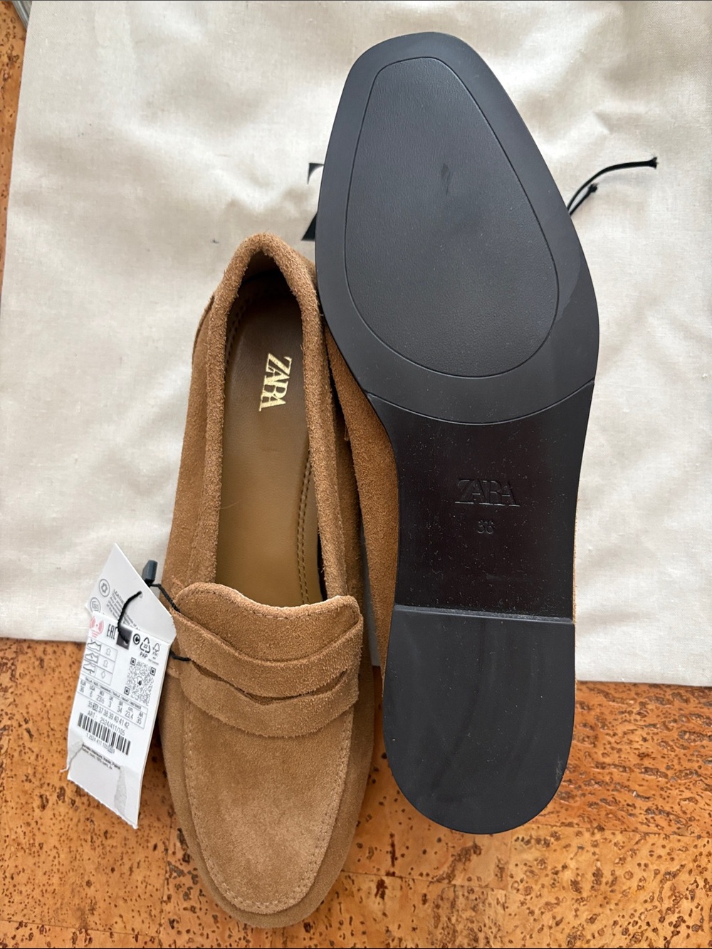ZARA Women’s Brown Suede Penny Loafers - Picture 6 of 6